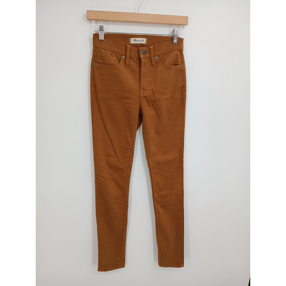 MADEWELL Brown Flat Front 9" High-Rise Slim Skinny Chino Pants Womens Size 24